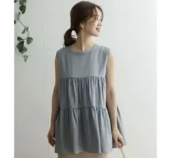 ティアードノースリーブチュニック