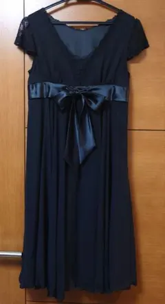 美品　レッセパッセ　パーティードレス　38Mブラック黒　レース　リボン　結婚式