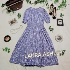 希少✨LAURA ASHLEY ヴィンテージ 水彩花柄フレアワンピース 11号
