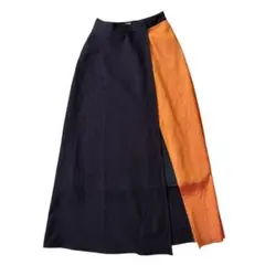 NON TOKYO ノントーキョー プリーツ スカート ロングオレンジ ネイビー
