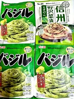 S&B まぜるだけのスパゲッティソース バジル 信州野沢菜きのこのサムネイル