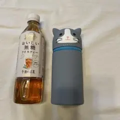 ペンケース　ねこ（猫、ネコ）　筆箱　シリコン　グレーのサムネイル