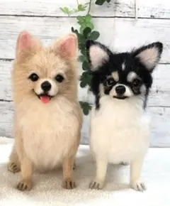 羊毛フェルト　ハンドメイド　犬【チワワ】ラムちゃん様専用　ぬいぐるみ　メモリアル