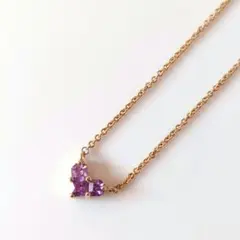 アメジスト ハート ネックレス ♡ 2月 誕生石 パープル 紫 45cm