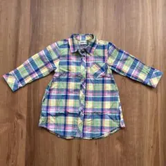 Bobson チェック柄長袖シャツ 100cmのサムネイル