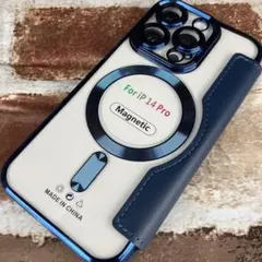 iPhone アイフォン　14プロ　スマホケース　ブルー