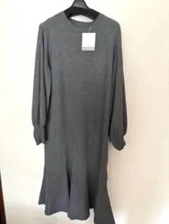 新品　タグ付★ダムフランク　ニットワンピ　グレー★低身長★卒業入学式にも