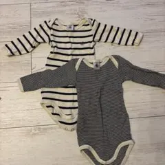 ストライプ柄ボディスーツ2点セット