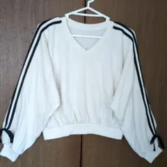 【GRL】ショート丈トップス袖リボン付き【ホワイト】のサムネイル