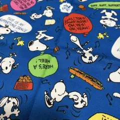 値下げ　スヌーピー プリント生地 はぎれ　青　 2016年製造　レア　希少　布