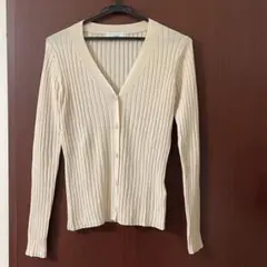 Q*c様 【スローブイエナ】リブニットカーディガン オフホワイト