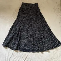 ドット柄　マーメイドスカート　ブラック　M
