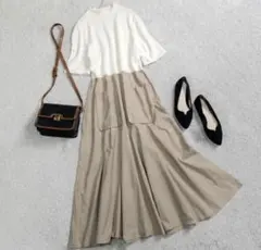 【新品未使用】ZARA マッチングポケット付きワンピース S ベージュ