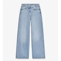 ZARA TRF ハイウエストクロスウエストワイドレッグジーンズ40