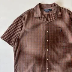 ポロラルフローレン　オープンカラーシャツ　XLサイズ　チェック　CALDWELL