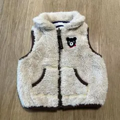 ミキハウス　クマ刺繍付きフリースベスト