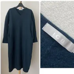 ICB ウール ワンピース Vネック ポケット付き アイシービー