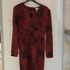 sh248 Guy Laroche 花柄長袖ひざ丈ワンピース ギラロッシュ
