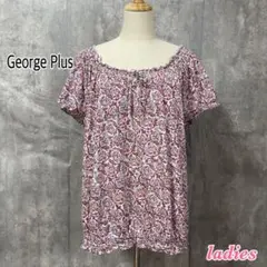 George Plus 花柄 半袖 ブラウス 大きいサイズ 3L 体型カバー
