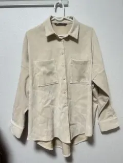 ZARA 薄手 コーデュロイシャツ ベージュ