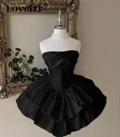 ブラックストラップレスパーティードレス