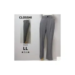 CLOSSHI クロッシー グレー チェック柄 パンツ ウエストゴム LL 美品