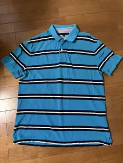 TOMMY HILFIGER ストライプ ポロシャツ XL
