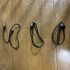 動作確認済み　USBケーブル　タイプc USB 黒　3本セット　充電器　ケーブル