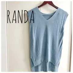 RANDA ランダ サマーニット ノースリーブ ロングベスト ライトブルーのサムネイル
