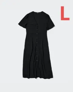 UNIQLOVネックフレアワンピース