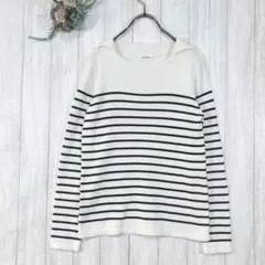 ☆ヴェールダンス/Vert Dense (M) 長袖ニット 襟付 ボーダー