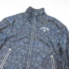 美品　Callaway　キャロウェイ　草花総柄　裏起毛　ナイロンジャケット　LL