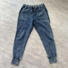 ダークブルー ジョガーパンツ ウエストゴム