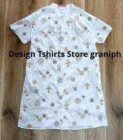 graniphグラニフ　楊柳刺繍チュニック　ホワイト　北欧　ゆったりのサムネイル