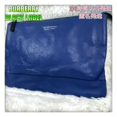 BURBERRY BLACK LABEL ネイビー レザークラッチバッグ
