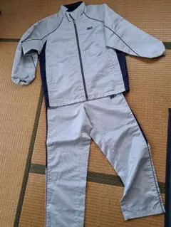 Men's　アシックス　ウィンドブレーカーセット グレー/ネイビー