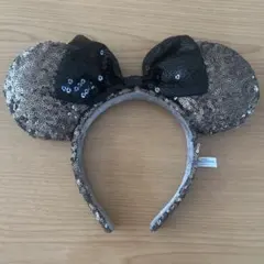 ミニーカチューシャ スパンコール　黒