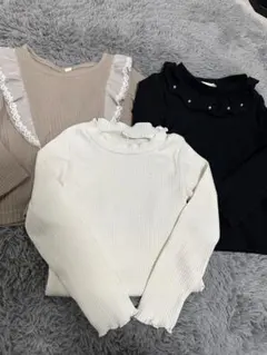 まとめ売り 女の子 長袖カットソー 3点セット 110cm