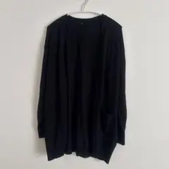 カーディガン LLサイズ　黒　レディース トップス 両ポケット