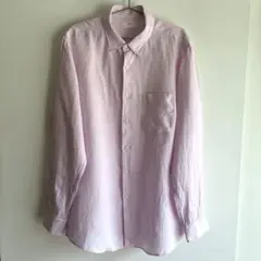 UNIQLO プレミアムリネンシャツ XL ピンク