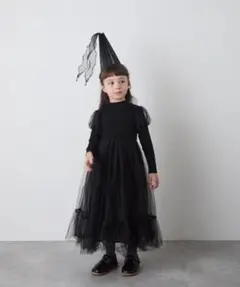 チュール切り替えドレスワンピース　130cm