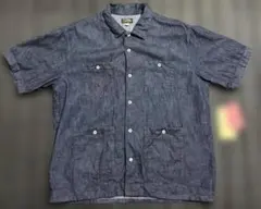 90s　デッドストック　ダック　染めシャツ　シングルステッチ　ボックスシルエット 90s デッドストック ダック 染めシャツ シングルステッチ ボックス