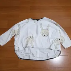 frankygrow うさぎ柄 長袖カットソー　Ｍ 100～110くらい
