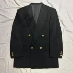 90sバーバリー紺ブレL金ボタンダブルブレストタスマニアウールネイビー