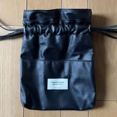 beautiful people ブラックショルダーバッグ　巾着バック