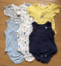 70 メッシュ肌着6点　半袖　ノースリーブ　ロンパース