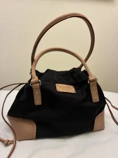 美品・希少【kate spade】ケイトスペード 巾着型バッグ（ブラック）