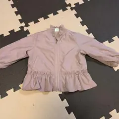 薄ピンク紫 フリル付きジャケット 80cm