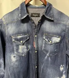 ディースクエアード DSQUARED2 ダメージ加工 デニムシャツ