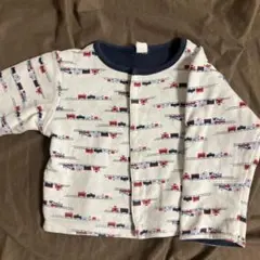 GAP 列車柄 コットンカーディガン　リバーシブル　3-6ヶ月